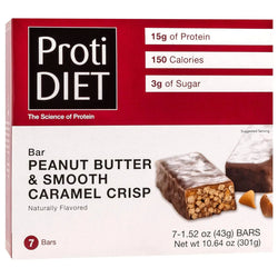 ProtiDiet - Peanut Butter & Smooth Caramel Crisp bar *BB OCt 2025*